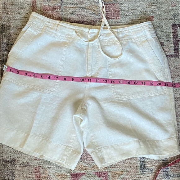 NWOT  Liz Wear by Liz Claiborne Womens Khaki linen drawstring shorts Size 8 - Picture 13 of 16